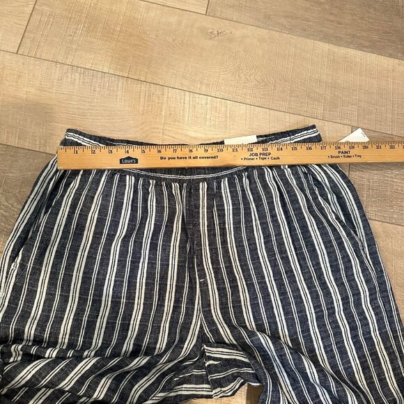 OLD NAVY WOMENS BLUE STRIPE WIDE LEG LINEN PANTS LARGE NEW - Picture 4 of 9